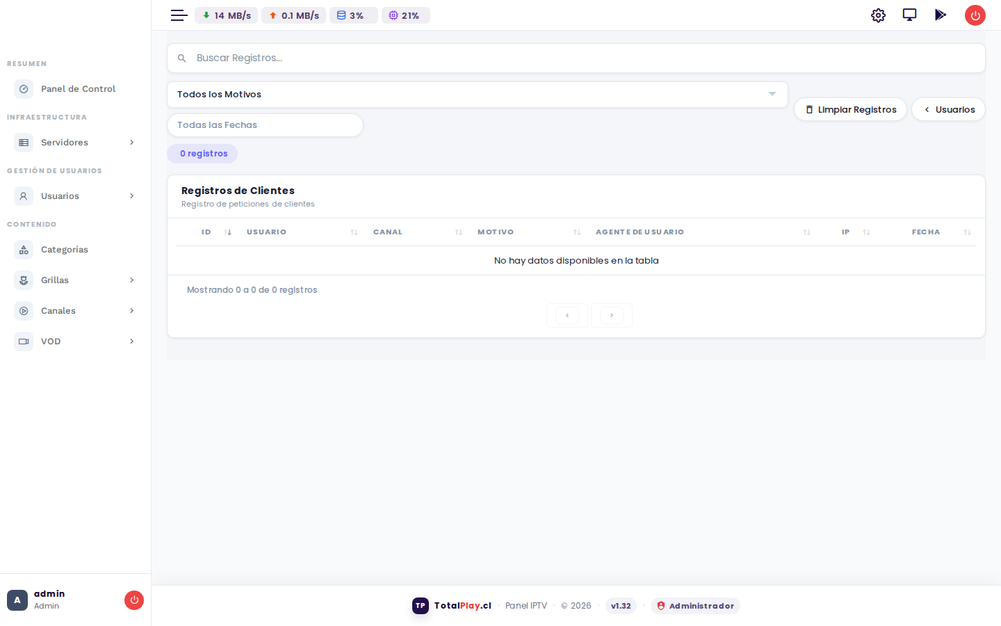Logs de Clientes