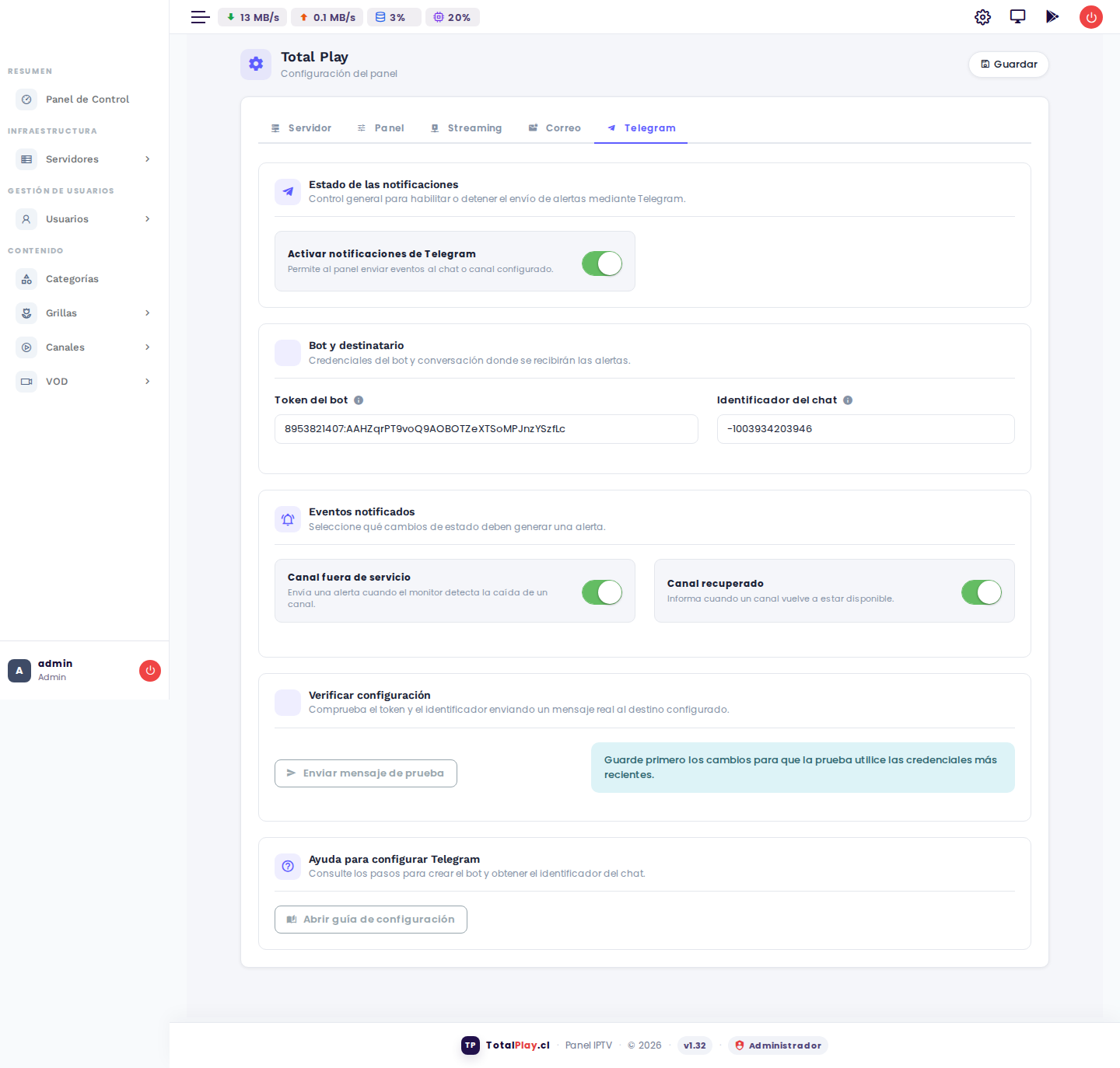 Configuración - Telegram